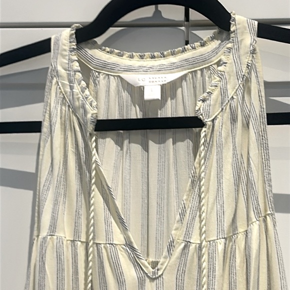 Lauren Conrad Halter Yellow Blue Striped Cottagecore Boho Maxi Dress - Picture 7 of 15